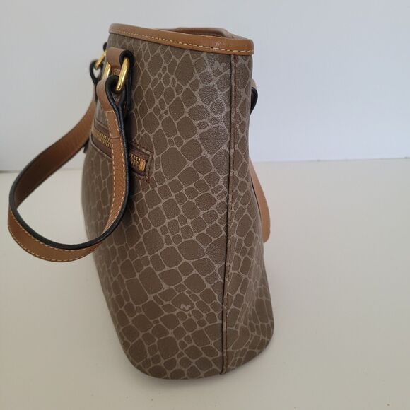 Nina Ricci Brown Shoulder Bag Tote Medium Signature Purse Italian Retro Vintage - Picture 6 of 11